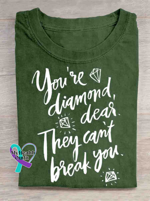 You Are Diamond Mental Health Awareness Art Print T-shirt Green / S