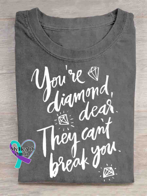 You Are Diamond Mental Health Awareness Art Print T-shirt Grey / S