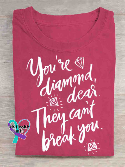 You Are Diamond Mental Health Awareness Art Print T-shirt Pink / S