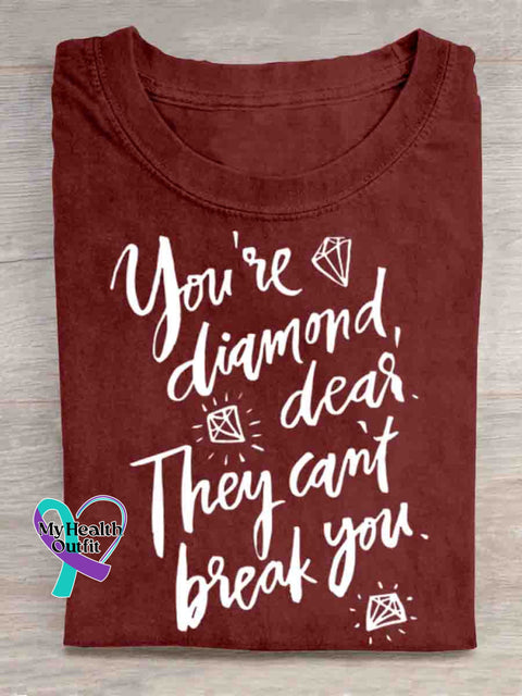You Are Diamond Mental Health Awareness Art Print T-shirt Red / S