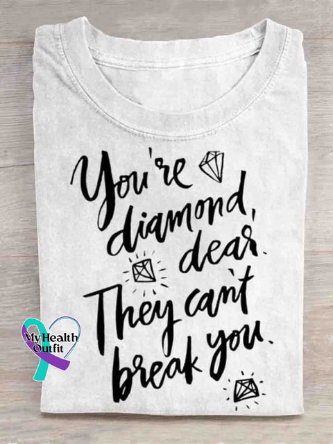You Are Diamond Mental Health Awareness Art Print T-shirt White / S