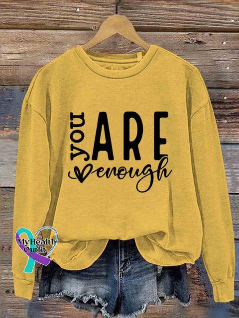 You Are Enough Art Casual Sweatshirt Yellow / S