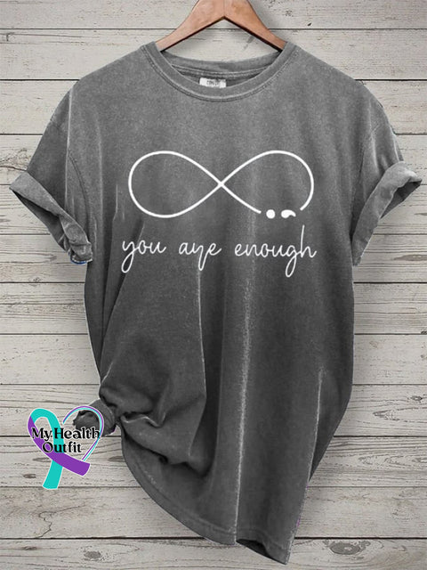 You Are Enough Gradient T-Shirt Grey / S