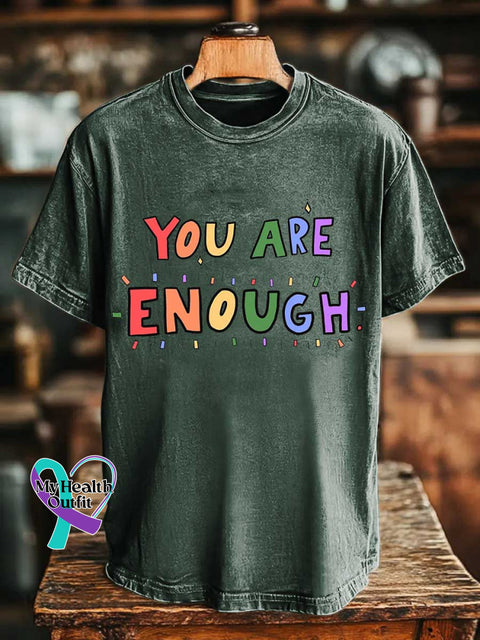 YOU ARE ENOUGH T-shirt Green / S