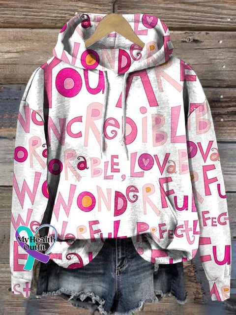 You Are Incredible Printed Casual Hoodie Multicolor / S