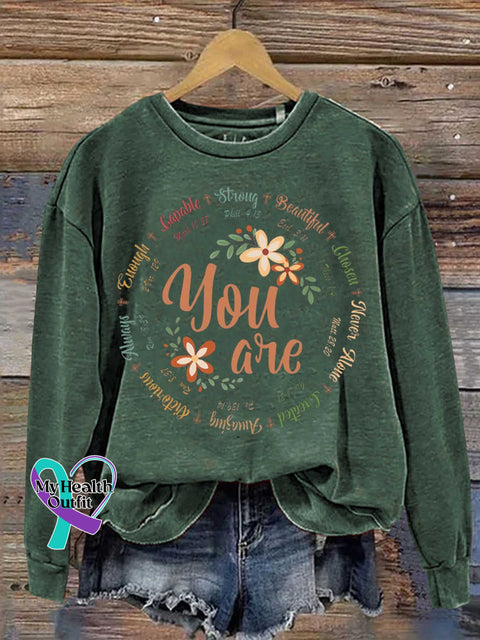 You Are Mental Health Awareness Casual Sweatshirt Green / S