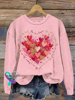 You Are My Heart You Are My Sunshine Valentine’s Day Print Casual Sweatshirt Pink / S