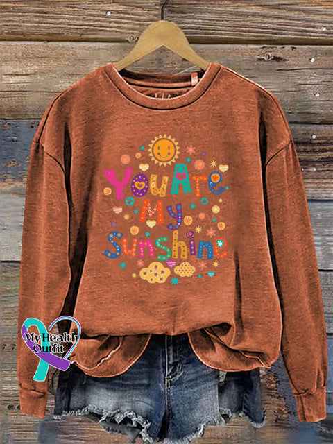 You Are My Sunshine Crew Neck Long Sleeve Sweatshirt Orange / S