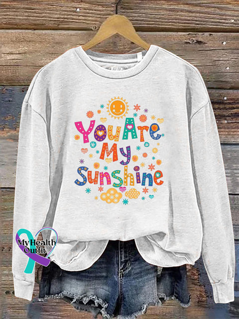 You Are My Sunshine Crew Neck Long Sleeve Sweatshirt White / S