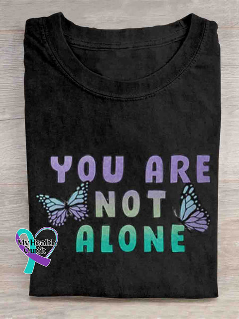 You Are Not Alone Mental Health Awareness Art T shirt Black / S
