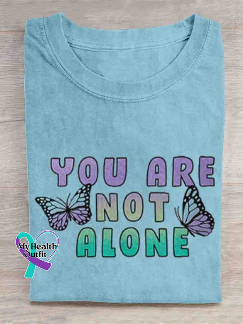You Are Not Alone Mental Health Awareness Art T shirt Blue / S