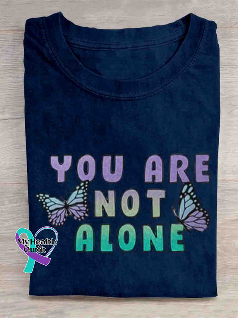 You Are Not Alone Mental Health Awareness Art T shirt DarkBlue / S