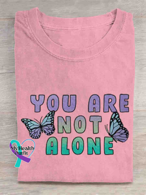 You Are Not Alone Mental Health Awareness Art T shirt LightPink / S