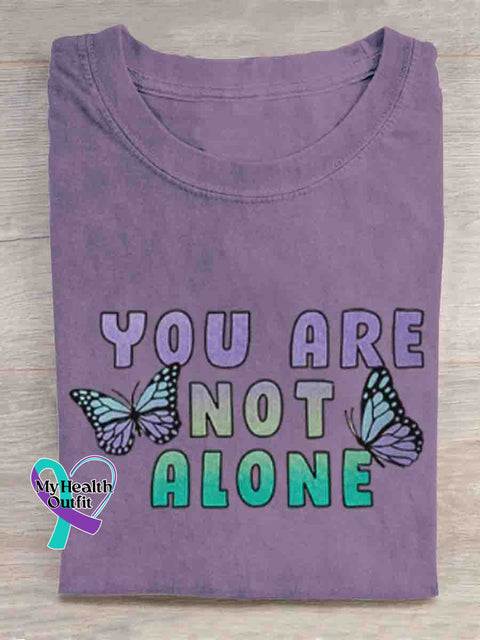 You Are Not Alone Mental Health Awareness Art T shirt Purple / S