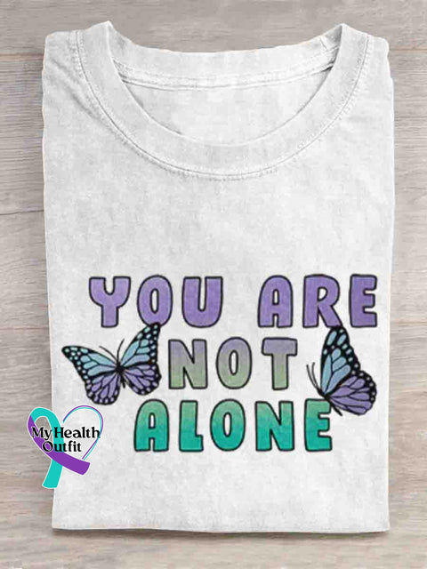You Are Not Alone Mental Health Awareness Art T shirt White / S
