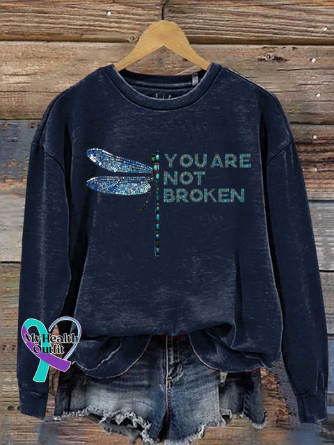 YOU ARE NOT BROKEN Dragonfly Casual Sweatshirt Blue / S