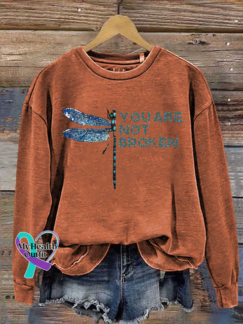 YOU ARE NOT BROKEN Dragonfly Casual Sweatshirt Orange / S