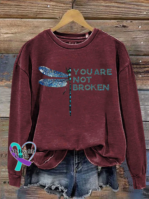 YOU ARE NOT BROKEN Dragonfly Casual Sweatshirt Red / S
