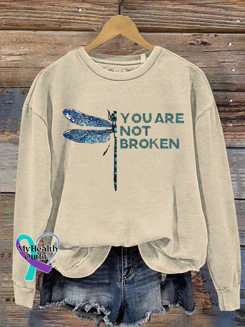 YOU ARE NOT BROKEN Dragonfly Casual Sweatshirt Sand / S