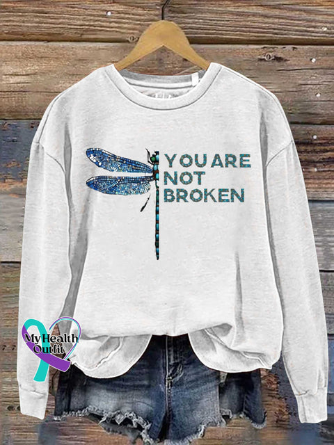 YOU ARE NOT BROKEN Dragonfly Casual Sweatshirt White / S