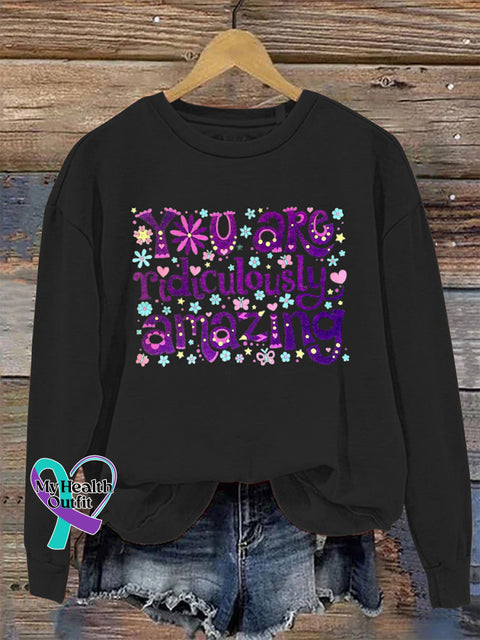 You Are Ridiculously Amazing Crew Neck Sweatshirt Black / S