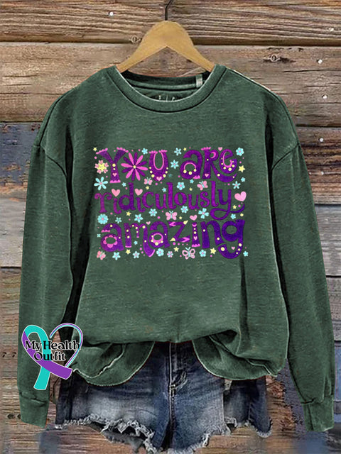 You Are Ridiculously Amazing Crew Neck Sweatshirt Green / S