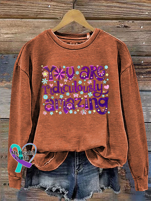 You Are Ridiculously Amazing Crew Neck Sweatshirt Orange / S