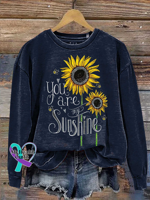 You Care My Sunshine Sunflower Casual Sweatshirt Blue / S