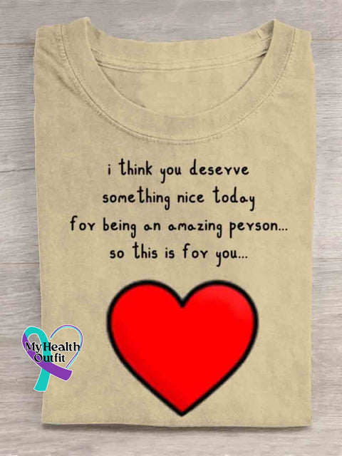 You Deserve Something Art T shirt Apricot / S