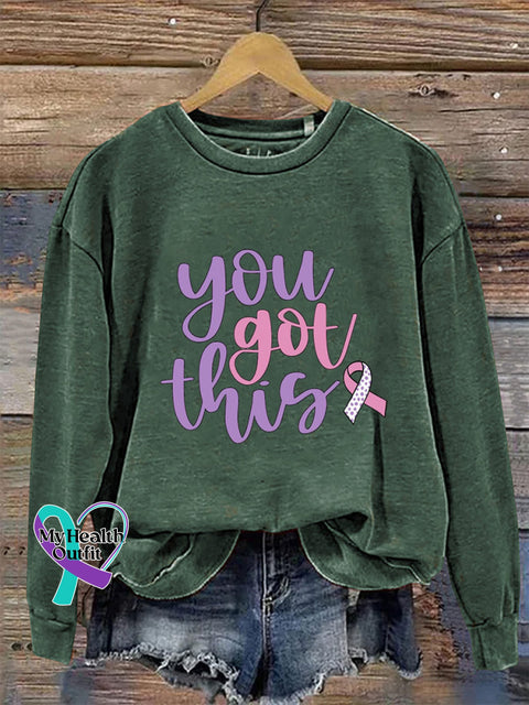You Got This Crew Neck Long Sleeve Sweatshirt Green / S