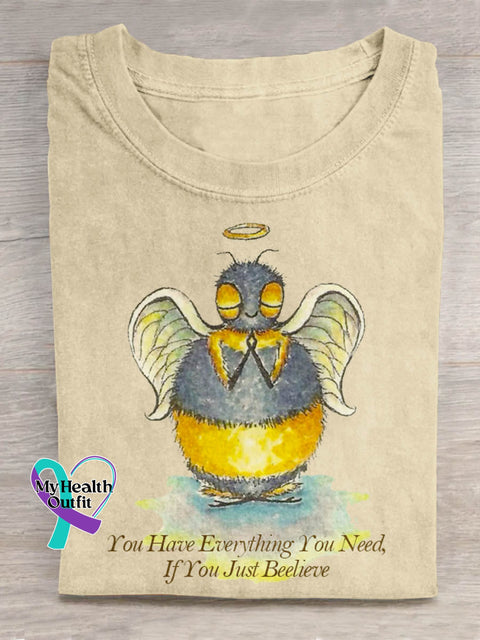 You Have Everything You Need Funny Bee Art Print Casual T shirt Apricot / S