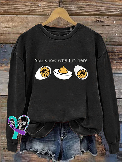 You Know Why I’m Here. Print Casual Sweatshirt Black / S