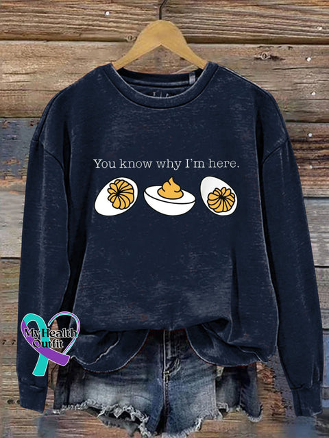 You Know Why I’m Here. Print Casual Sweatshirt Blue / S