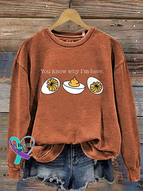 You Know Why I’m Here. Print Casual Sweatshirt Orange / S