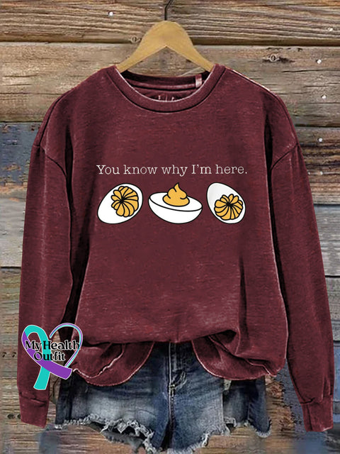 You Know Why I’m Here. Print Casual Sweatshirt Red / S