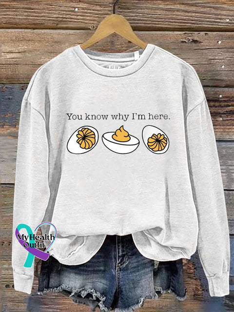 You Know Why I’m Here. Print Casual Sweatshirt White / S