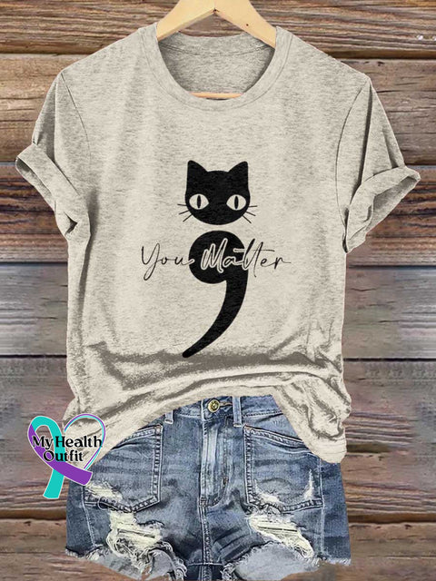 You Malter Cat SUICIDE PREVENTION AWARENESS T-shirt Sand / S
