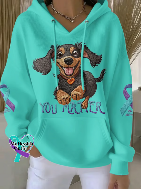 You Mather Casual Hoodie Sweatshirt Cyan / S