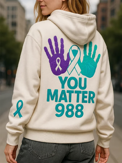 You Matter 988 SUICIDE PREVENTION AWARENESS Casual Sweatshirt Multicolor / S