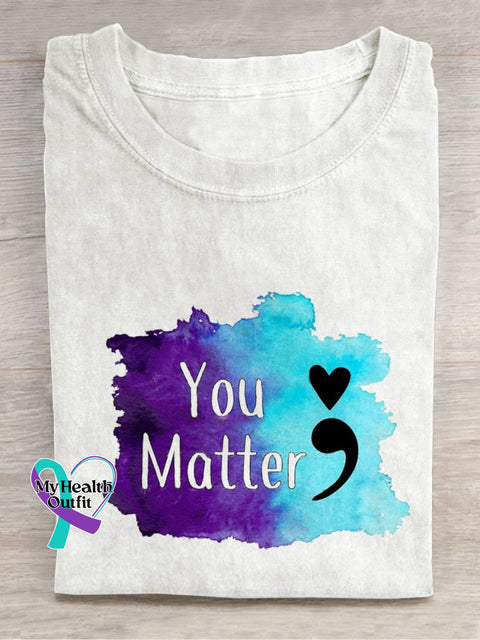You Matter Casual Print T-Shirt White / S