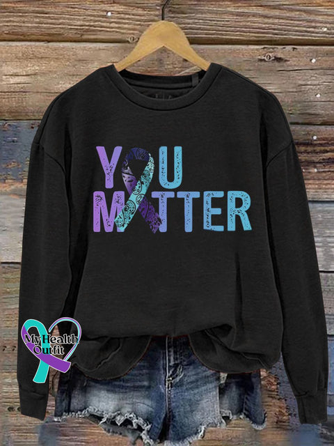 You Matter Casual Sweatshirt Black / S