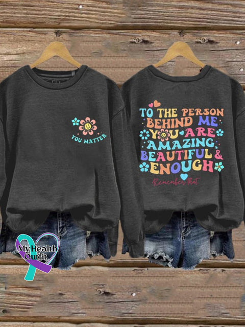 You Matter Crew Neck Long Sleeve Sweatshirt Grey / S