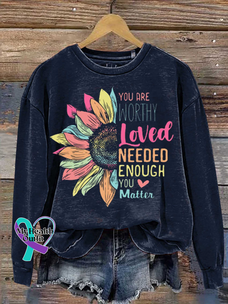 You Matter Kindness Be Kind Groovy Mental Health Awareness Casual Sweatshirt