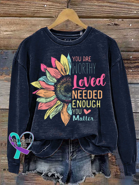 You Matter Kindness Be Kind Groovy Mental Health Awareness Casual Sweatshirt