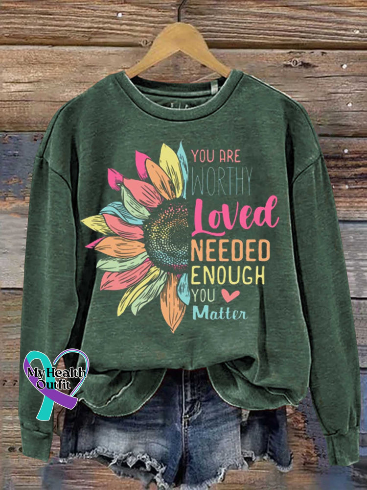 You Matter Kindness Be Kind Groovy Mental Health Awareness Casual Sweatshirt