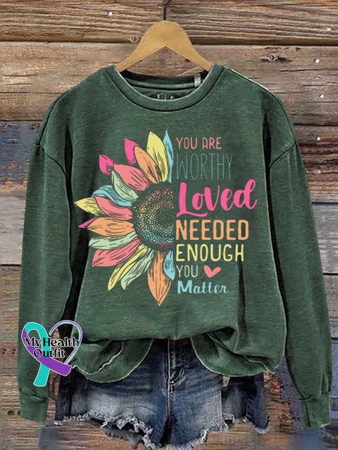 You Matter Kindness Be Kind Groovy Mental Health Awareness Casual Sweatshirt