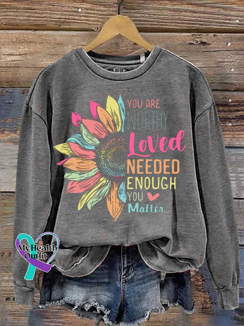 You Matter Kindness Be Kind Groovy Mental Health Awareness Casual Sweatshirt