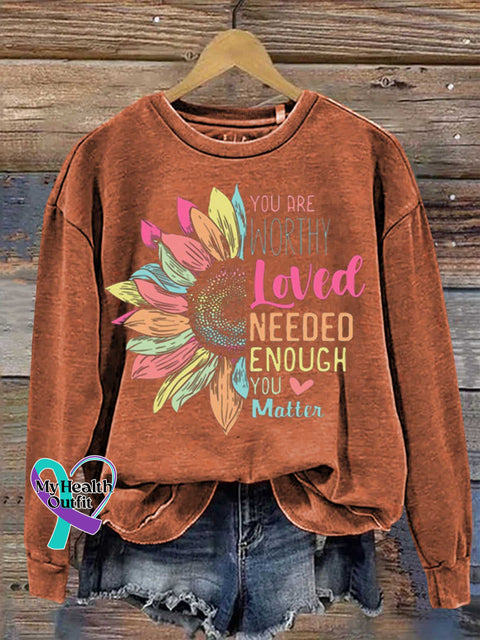 You Matter Kindness Be Kind Groovy Mental Health Awareness Casual Sweatshirt