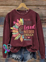 You Matter Kindness Be Kind Groovy Mental Health Awareness Casual Sweatshirt