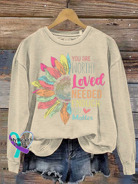 You Matter Kindness Be Kind Groovy Mental Health Awareness Casual Sweatshirt